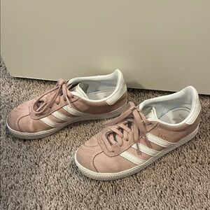 Adidas Pink and White Gazelle Sneakers